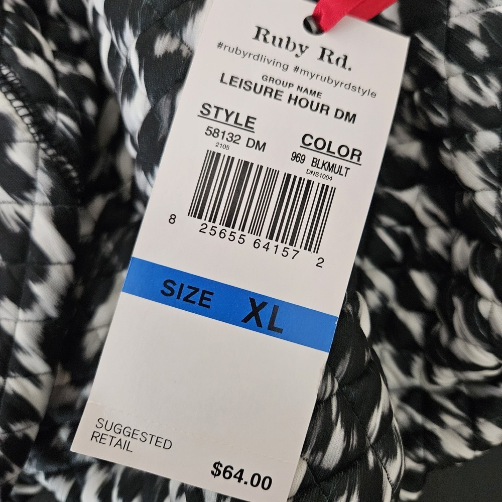 Ruby Rd Leopard Print Quilted Full Zip Jacket Was… - image 10